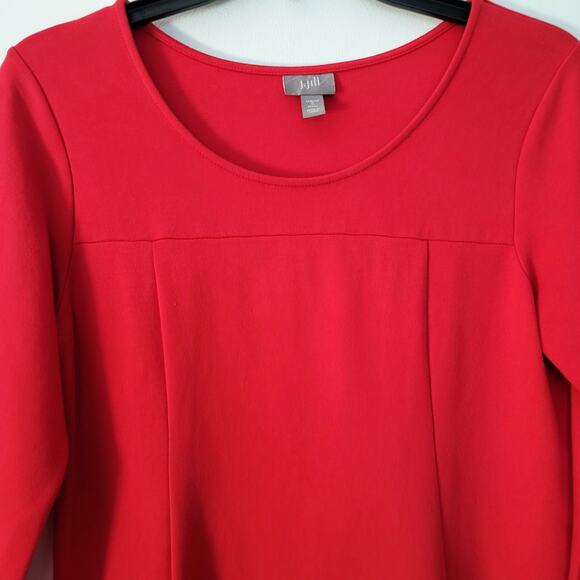 J. Jill Ponte Red Seamed Sheath 3/4 Sleeve Mini Dress Size‎ Small - Picture 3 of 7